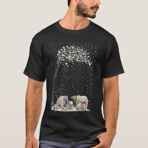 Camiseta Polar Bear Scarf Árvore de Natal de inverno Natal