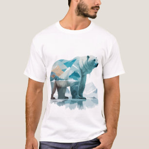 Camiseta Polar Bear Vetor Arte Animal Majestosa Natureza Se