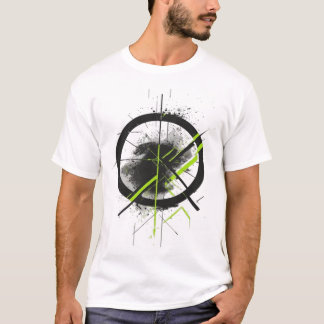 Camiseta Polca de Lixo Geométrico Abstrato Gráfico Cibernét