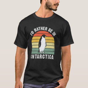 Camiseta Pôlder retrô pôr do sol Pengüim engraçado Pólo Sul