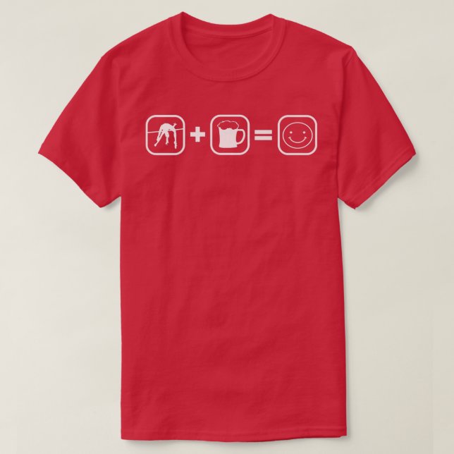 Camiseta Pole Vault e ginástica da cerveja  (Frente do Design)