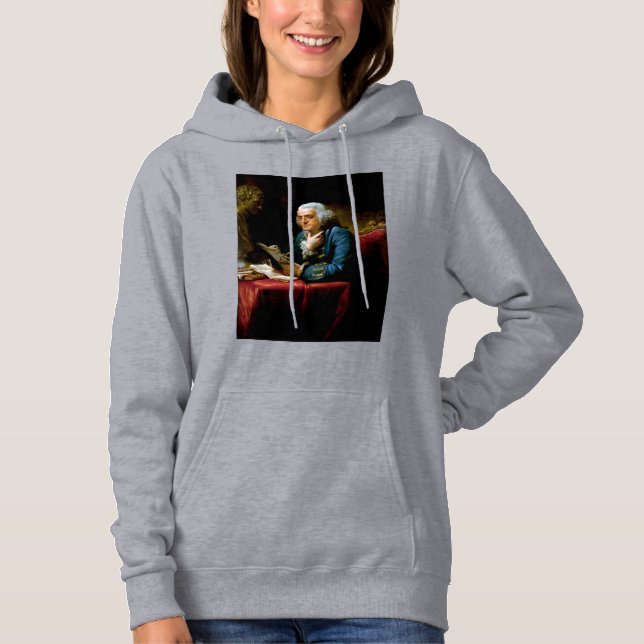 Camiseta Polegar Retrato, Benjamin Franklin Pai Fundador (Frente)