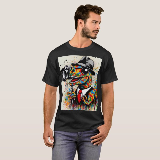 Camiseta Polera T-Rex Fotógrafo (Frente Completa)