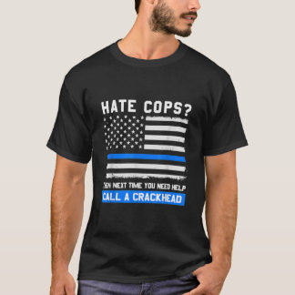Camiseta Poli Engraçado Dizendo Linha Azul Esmagadora Bande
