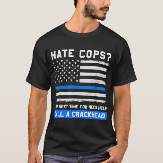 Camiseta Poli Engraçado Dizendo Linha Azul Esmagadora Bande