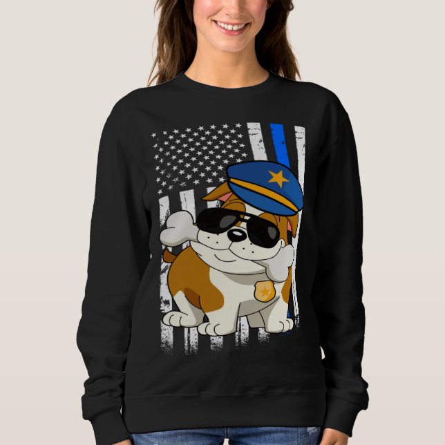 Camiseta Police Bulldog Back the Blue Law Enforcement Appre (Frente)
