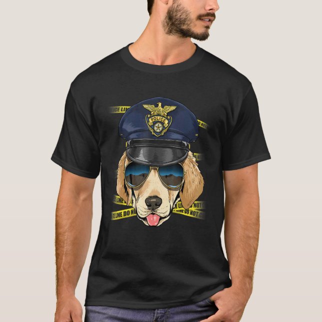 Camiseta Police Officer Labrador Retriever Cop Crime Scene  (Frente)