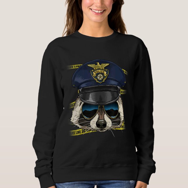 Camiseta Police Officer Raccoon PD Cop Crime Scene Raccoon (Frente)