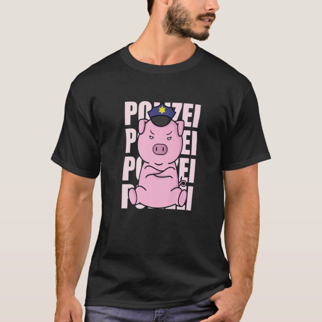 Camiseta Police Pig with Police Cap (Frente)