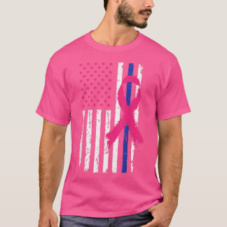 Camiseta Polícia Americana Bandeira Sensibilização Legal pa