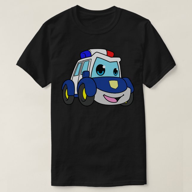 Camiseta Polícia com luz azul e sirene (Frente do Design)