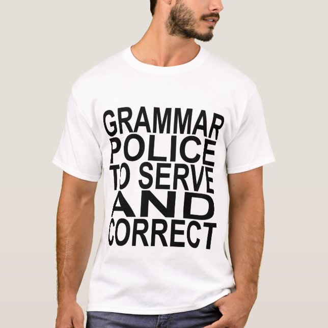 Camiseta Polícia da gramática (Frente)