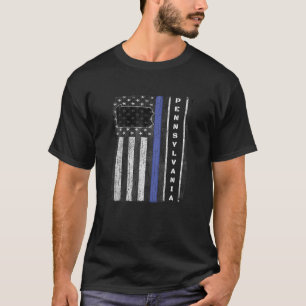 Camiseta Polícia da Pensilvânia: Thin Blue Line LEO USA F