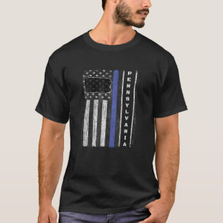 Camiseta Polícia da Pensilvânia: Thin Blue Line LEO USA Fl