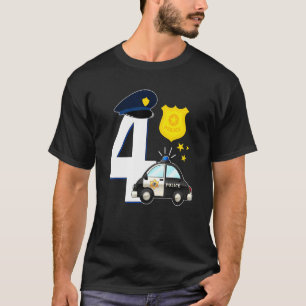 Camiseta Polícia de 4 anos de idade Carro Policial Cujo Qua
