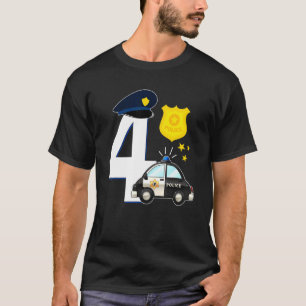 Camiseta Polícia de 4 anos de idade Carro Policial Cujo Qua
