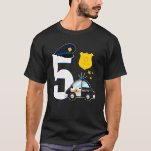 Camiseta Polícia de 5 anos de idade Carro 5 de Polícia Cust