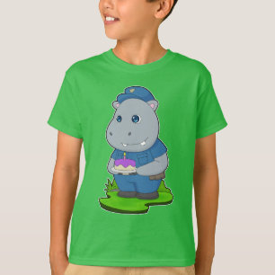 Camiseta Polícia de Aniversário do Hipopótamo