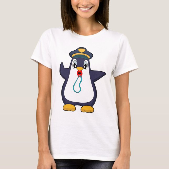 Camiseta Polícia de Assobio do Pinguim (Frente)