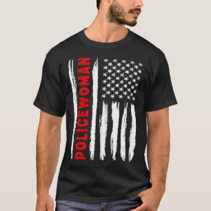 Camiseta Polícia de Bandeira Americana Bandeira dos EUA