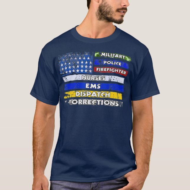 Camiseta Polícia de Bombeiros do EMS Gift, Primeiro Respons (Frente)