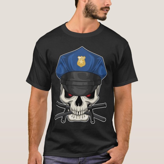 Camiseta Polícia de Caveira que Polícia (Frente)