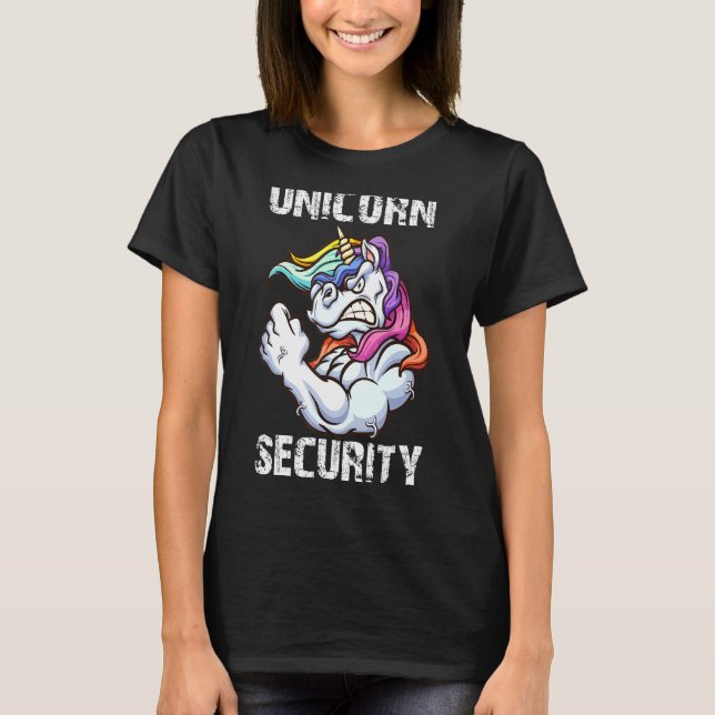 Camiseta Polícia de Costume de Segurança da Unicórica Homen (Frente)