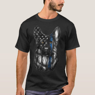 Camiseta Polícia de German shepherd de Sinalizador de Linha