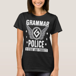 Camiseta Polícia de Gramática para Coisas de Gramática Cost