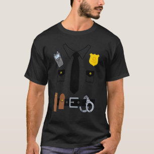 Camiseta Polícia de Halloween Uniforme Costume Halloween Cr