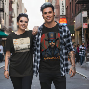 Camiseta Polícia de Karma - Steampunk Retro Radiohead
