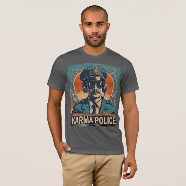 Camiseta Polícia de Karma - Testemunha Retro Art Radiohead (Frente Completa)