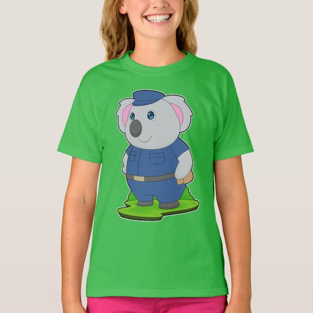 Camiseta Polícia de Koala - Polícia (Frente)