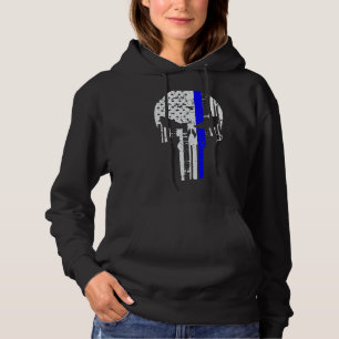 Camiseta Polícia de Linha Azul Suporte Patriótico Caveira A
