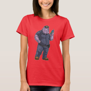 Camiseta Polícia de Microfone de Polícia de Hippo