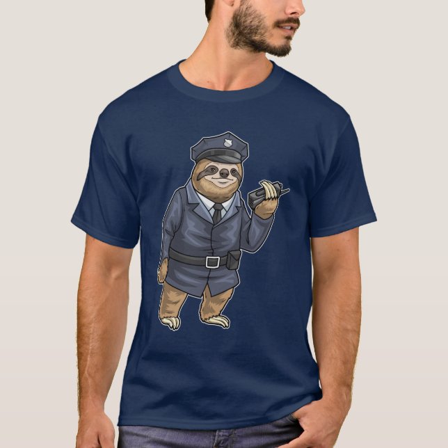 Camiseta Polícia de Microfone de Polícia Lenta (Frente)