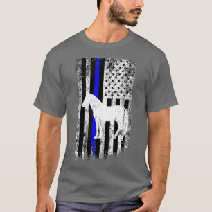 Camiseta Polícia de Patrulha Montada - Bandeira Americana