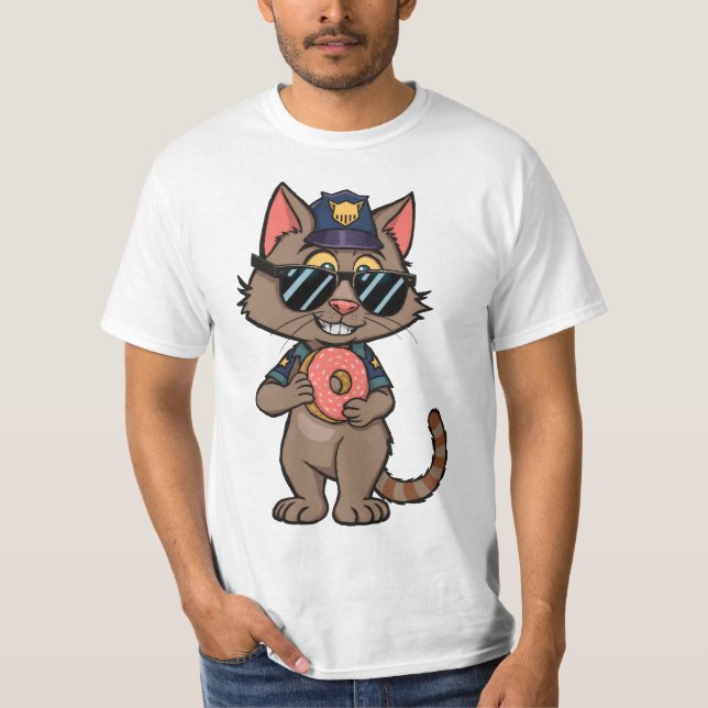 Camiseta Polícia de Rua - Polícia de Rosquinha de Cartoons  (Frente)