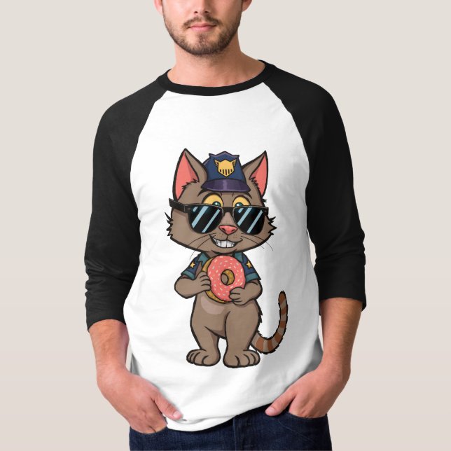Camiseta Polícia de Rua - Polícia de Rosquinha de Cartoons  (Frente)