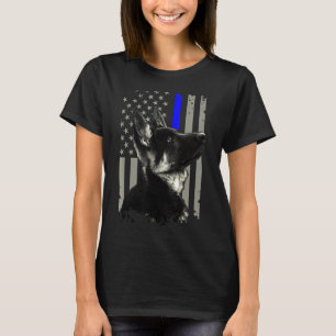 Camiseta Polícia de Sinalizador de Linha Azul Fino da Unid