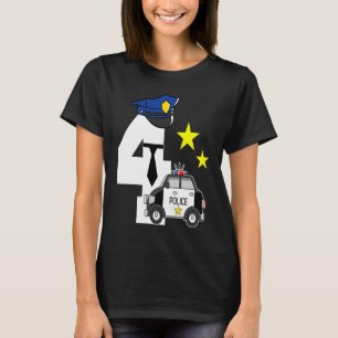 Camiseta Polícia Engraçada de 4 anos de idade, carro de pol