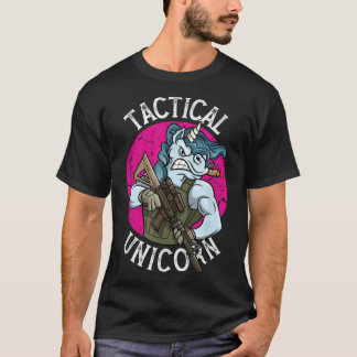 Camiseta Polícia Engraçada Tática Unicórnio para Direito Mi