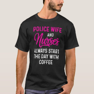 Camiseta Polícia Esposa Enfermeira Rn Mãe 41