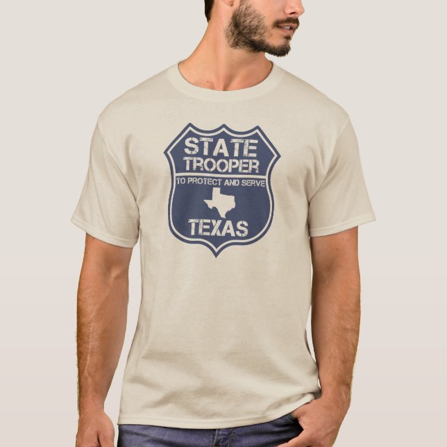 Camiseta Polícia estadual de Texas a proteger e servir (Frente)