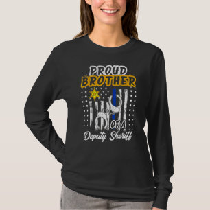 Camiseta Polícia Familiar Vintage Irmão Orgulhoso De Um Dep