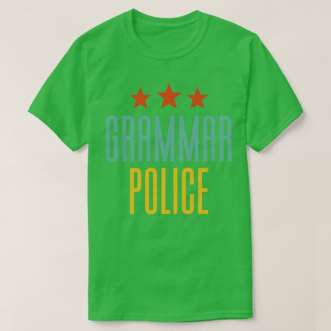 Camiseta Polícia Gramática A Servir E Corrigir4 (Frente do Design)