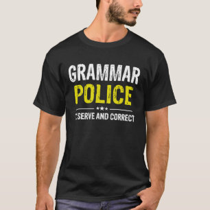 Camiseta Polícia Gramática Mulheres e Crianças Figuram Idei