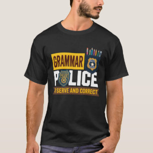 Camiseta Polícia Gramatical Para Servir E Corrigir Aluno Pr