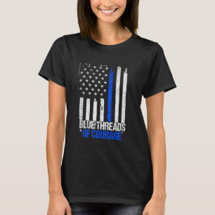 Camiseta Polícia Honra A Linha Respeita Oficial De Bandeira