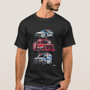 Camiseta Polícia incendeia carro ambulante Primeira respost